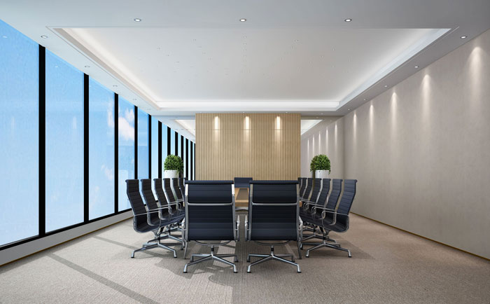 1200平方广告公司办公室会议室装修设计案例效果图