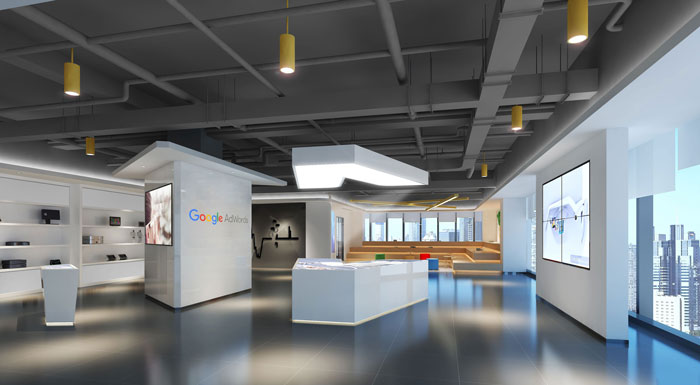 800平方广告公司办公室展厅装修设计案例效果图