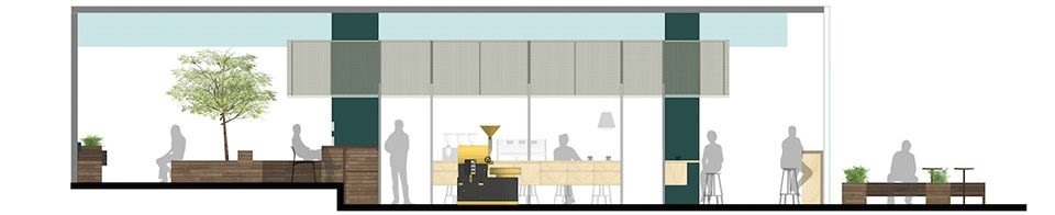 宝山Seesaw咖啡店装修案例,咖啡馆装修平面图